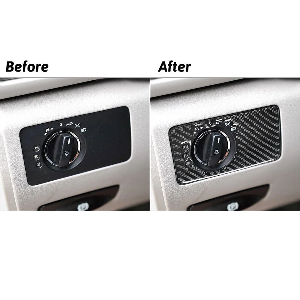 Cubierta de control de faros interiores de fibra de carbono para Mercedes-Benz R320/350 Foto 3 de 4