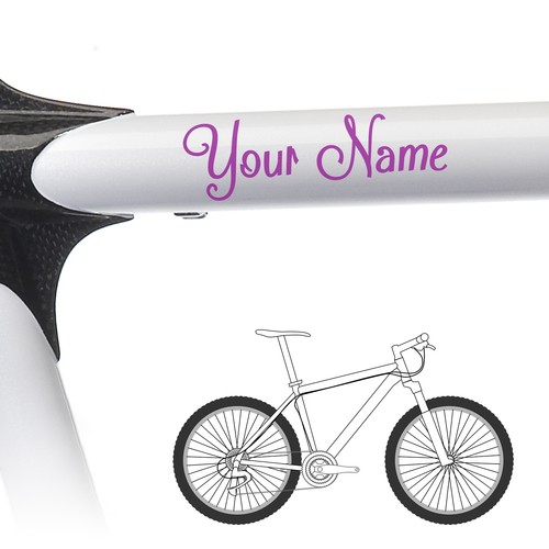 2 x Personalised Name Bike Frame Stickers For Cycle Bicycle - Shack Style - Picture 12 of 18