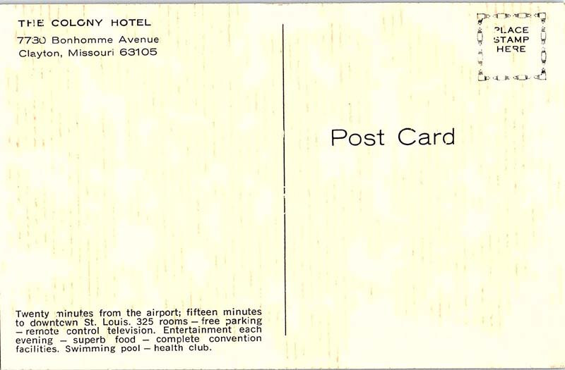 Postcard HOTEL SCENE Clayton Missouri MO 10/19 AI8460 eBay