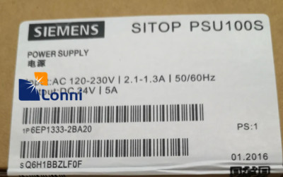 6EP1333-2BA20 6EP1 333-2BA20 New Siemens SITOP PSU100S 24 V/5 A