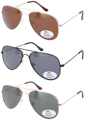 Polarisierende Montana Eyewear Sonnenbrille MP94 aus Metall in Pilotenform NEU