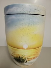 Biourne aus Muschelkalk Sonnenuntergang Urne Bio Bestattung Natururne 