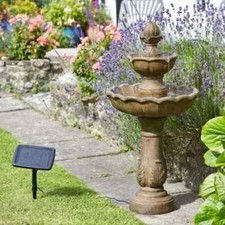 Solar Powered Water Feature Fountain Extra Large Cascade Garden Outdoor