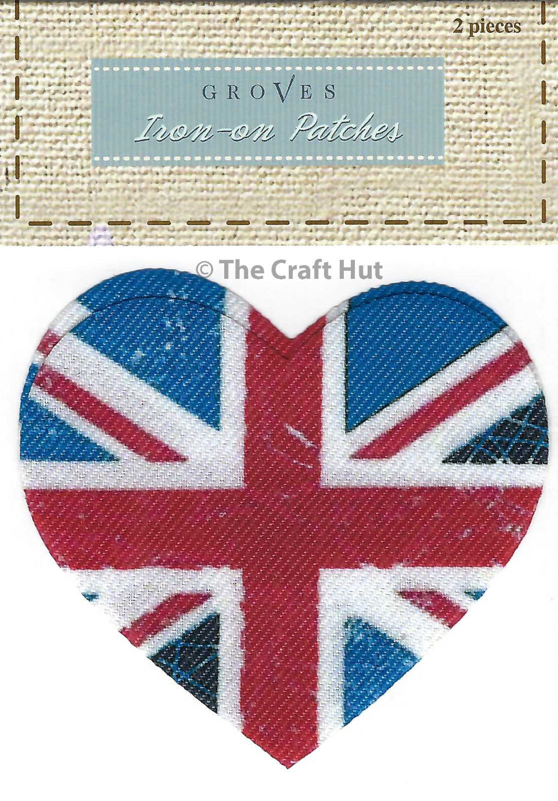 Groves Iron On Patriotic Union Flag Mending Repair Patches 9cm x 8cm New