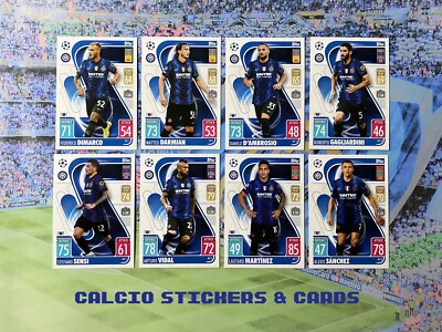 Topps Match Attax 2021/22 2022 Inter Mailand Update Team Set 8 Karten Italien Variante