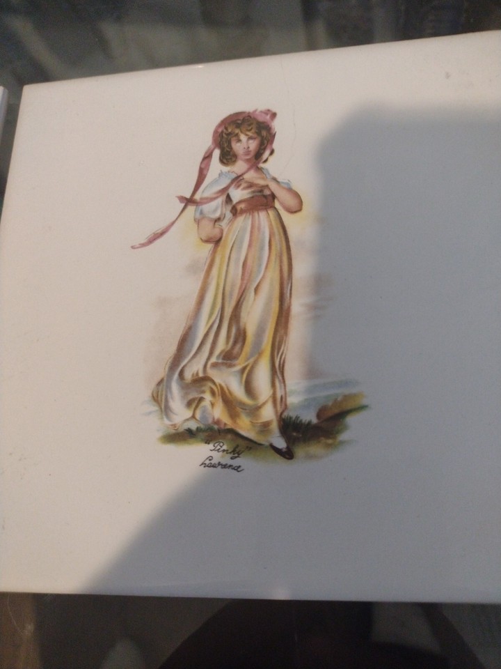 Vintage Pink Lady And Blue Boy Porcelain Squares With Velvet Backs eBay