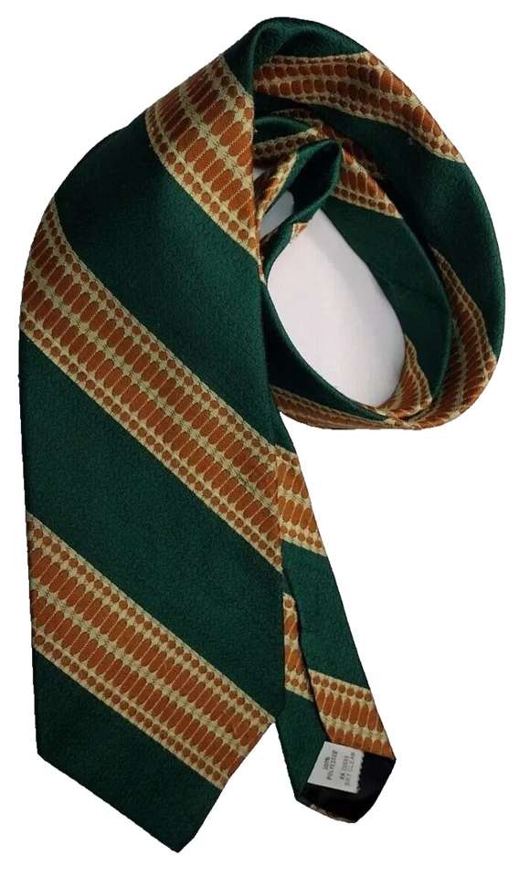 Corbata ancha geométrica vintage bosque verde discoteca años 70 poliéster hombre de negocios Foto 4 de 4