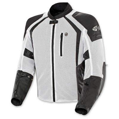 Mens Mesh Motorcycle Jacket White 