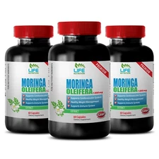 Antioxidant rich - MORINGA OLEIFERA - Immune boost 3 Bottles 180 Capsules