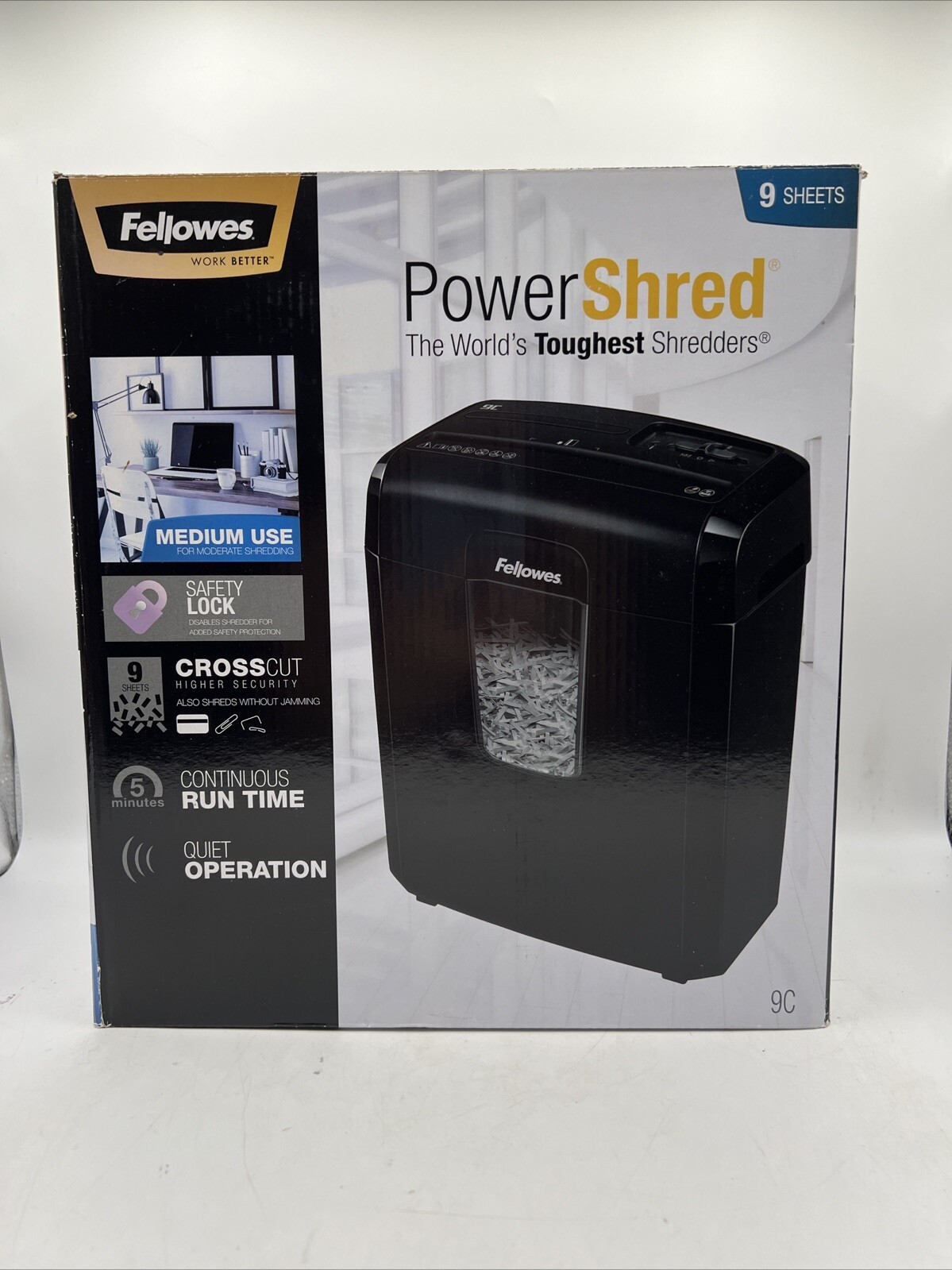 Fellowes PowerShred 9C Cross-Cut Paper Shredder CRC47758-image
