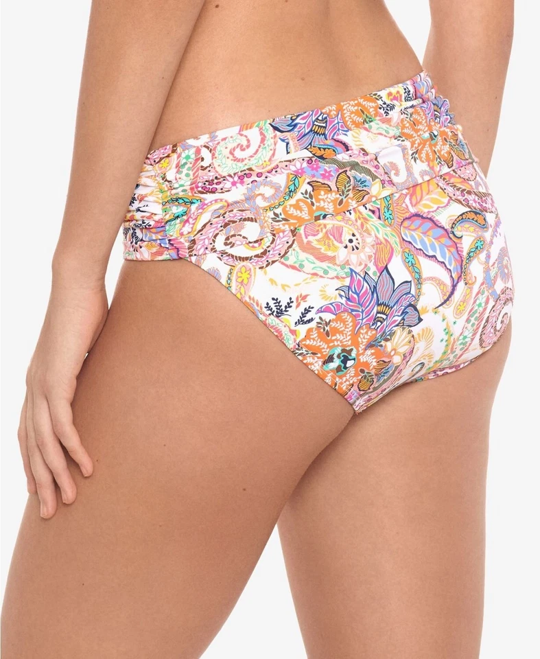 Ralph Lauren BLANCO ESTAMPADO PAISLEY Majestuoso Fruncido Fondo de Natación EE. UU. 18W NUEVO SIN ETIQUETAS Foto 2 de 3