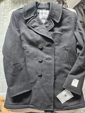 Defense Logistics Agency 100% Wool Navy Peacoat Quarterdeck Collection Size 12 L