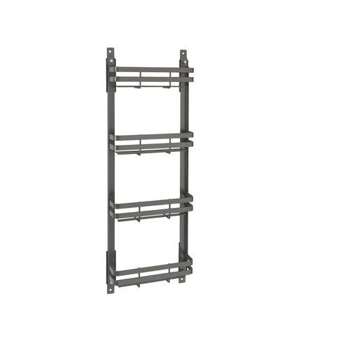Small Flat Metal Door Mount Spice Rack Cabinet Condiment Jar Storage Organizer