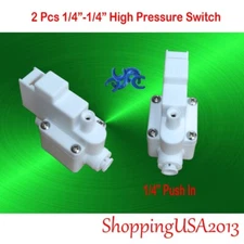 2 Pcs 1/4" High Pressure Switch For Pump RO Water Fitlers Reverse Osmosis Parts