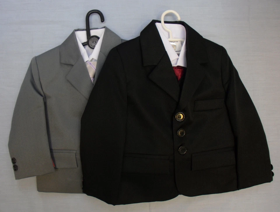 5 Five Piece Suit Christening Page Boys Grey Black Formal Baby Babies Childrens