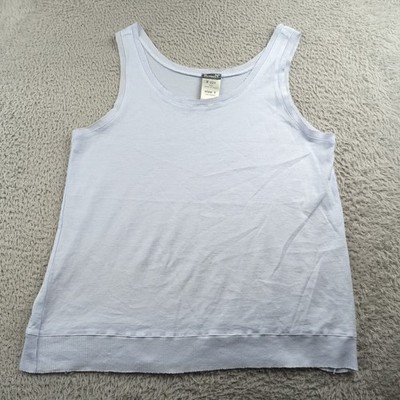 Kristensen du Nord Tank Top Womens sz 1 Blue Raw Edge Made in Italy Cotton