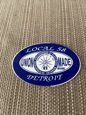 Ibew Local 58 Union Sticker 3X2 Detroit Union Made Blue