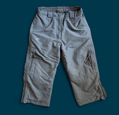 L.L.Bean Insulated Lined Gray Cargo Ski Pants w/ Pockets Unisex Kids