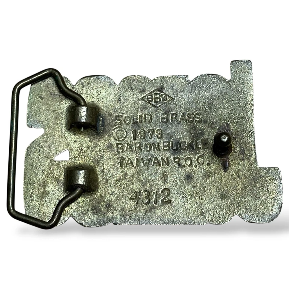 Vintage James Belt Buckle Solid Brass Baron Belt Buckle JAMES 3” 3.4oz 1978 - Image 2 of 4