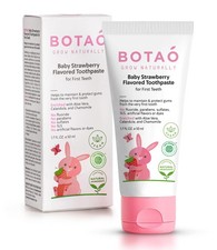 Fluoride-Free Strawberry Baby Toothpaste - Organic, Safe, EWG Verified 1.7 oz