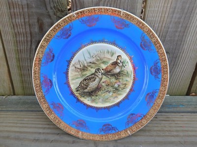 10.6'' Royal Vienna STW Bavaria Woodland Snipes Plate Germany Game Birds Cabinet