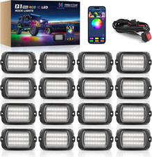 Q1 MAX 16 Pods Ultra-Bright RGB Rock Lights, Multi-Color Chasing Underglow Ligh