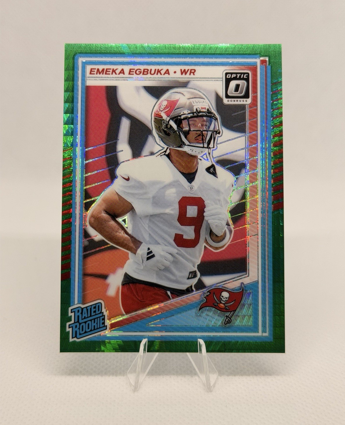 2025 Panini Donruss Optic Rated Rookie Green Hyper Prizm Emeka Egbuka #265