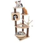 6-Tier Cat Tower Cushioned Pet Bed, Napping Perches, Kitty Condo Hut