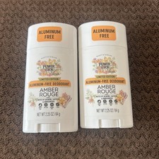 Power Stick Aluminum Free Deodorant Amber Rouge Scent 2.25 Oz. 2 Sticks New