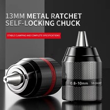 Keyless Drill Chuck Metal Heavy Duty 1/2-20 UNF Threaded 0.8-10mm Capacity Tool