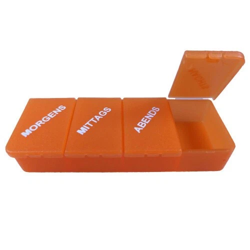 Tablettendose, Sundo Tablettendose orange-transparent, Medikamentendose - Bild 3 von 4