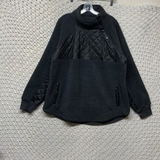 Abercrombie Fitch Jacket Sweater Women M Gray Fleece Quilted Snap Pullover