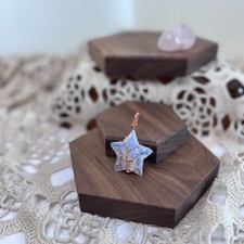 Opalite Star Wire Wrapped Pendant Copper Crystal Boho Necklace Charm - No Chain