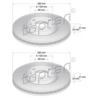 2X Topran Bremsscheiben 260Mm BelÜFtet Vorne Passend FüR Opel Combo Corsa Meriva