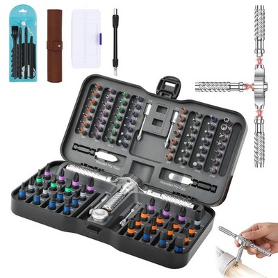 115-In-1 Magnetic Screwdriver Set Ratchet Screwdriver Set S2 Steel Drill Bits...