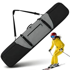 360  Padded Ski and Snowboard Travel Bag, Water-resistant Durable 165CM Grey