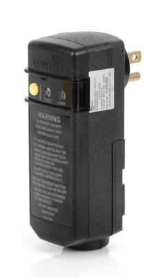 NEW!   Leviton GSRA1 GFCI Plug, 120 Volt 15A, Automatic Reset, Self Test, Black