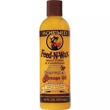 Howard 16oz. Feed-N-Wax Wood Polish Conditioner Oil Based Beeswax Orange Oil