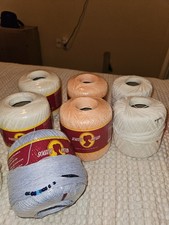   LOT of 7 South Maid Crochet Thread Size 10 100 Mercerized Cotton White...