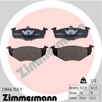 Bremsbelagsatz Scheibenbremse Zimmermann 21866.150.1 FüR Vw Ibiza Golf Vento 3 2