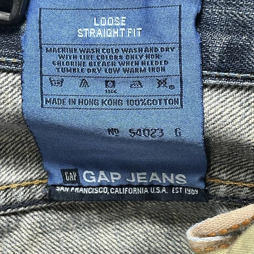 Vintage 1969 Gap Jeans Mens 38x32 Blue Loose Straight Fit 90s Y2K Medium Wash - Picture 18 of 19
