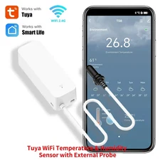 WiFi Temperature Humidity Sensor with External Probe for Smart Home Hygrometer