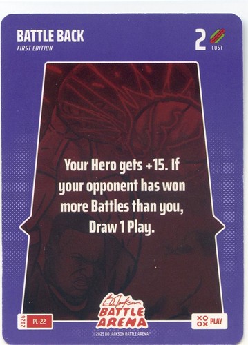 2026 Bo Jackson Battle Arena Play Card SP #PL-22 BATTLE BACK