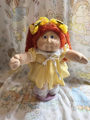 Cabbage Patch Kids Black Sig 1983 Dbl Pony Redhead Girl Blue Eyes Freckles