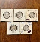 LOT OF FIVE (5) MERCURY DIMES 1939, 1939D(2), 1940 & 1944