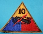 WW2 ERA 10th ARMORED DIVISION PATCH US MILITARY BADGE UNITED STATES WORLD WAR II