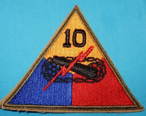 WW2 ERA 10th ARMORED DIVISION PATCH US MILITARY BADGE UNITED STATES WORLD WAR II