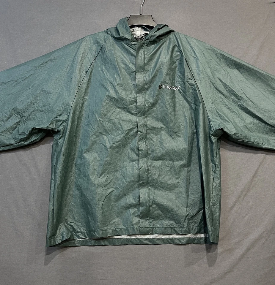 Мужской дождевик Frogg Toggs Ultra-Lite2 XL зеленый с капюшоном на молнии для улицы - Изображение 3 из 4