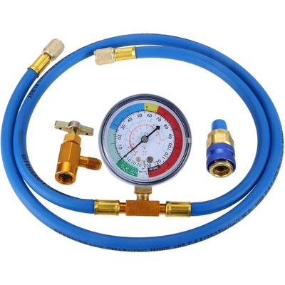 #ad AC Refrigeration R134A Charging Hose With Refrigerant Pressure Gauge Kit $32.99