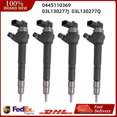 4X 0445110369 03L130277J 03L130277Q Fuel Injector For VW Audi 2.0 TDI Engine